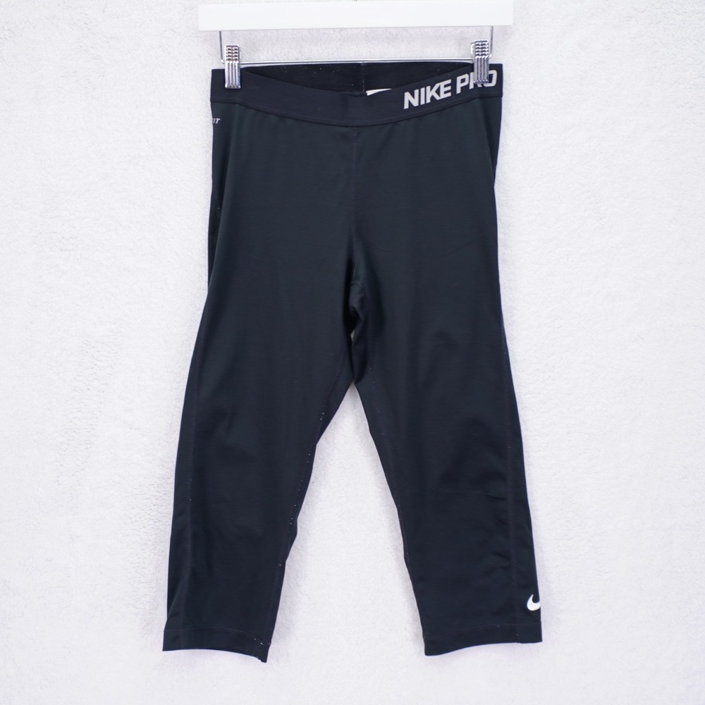Nike Pro Athleisure Pants Large‎ Black Compression Polyester Spandex 26 / 19